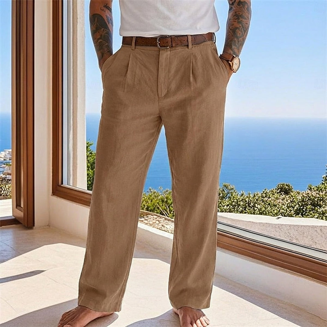 Versatile men's loose fit summer trousers, lightweight & comfortable for everyday casual or vacation.