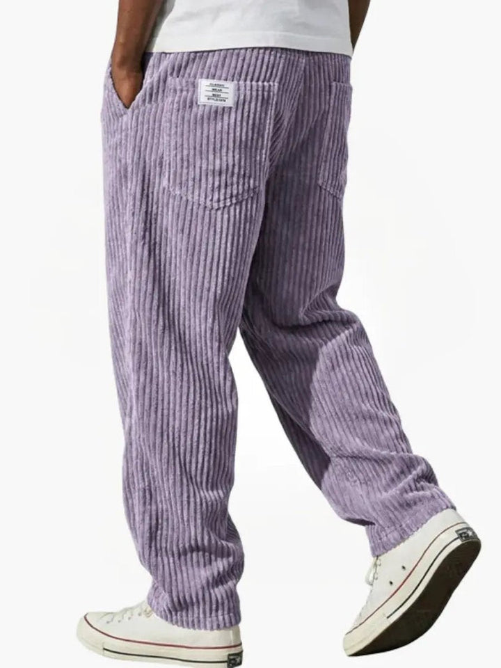 Classic men's corduroy trousers, relaxed fit for ultimate comfort and timeless casual fashion.