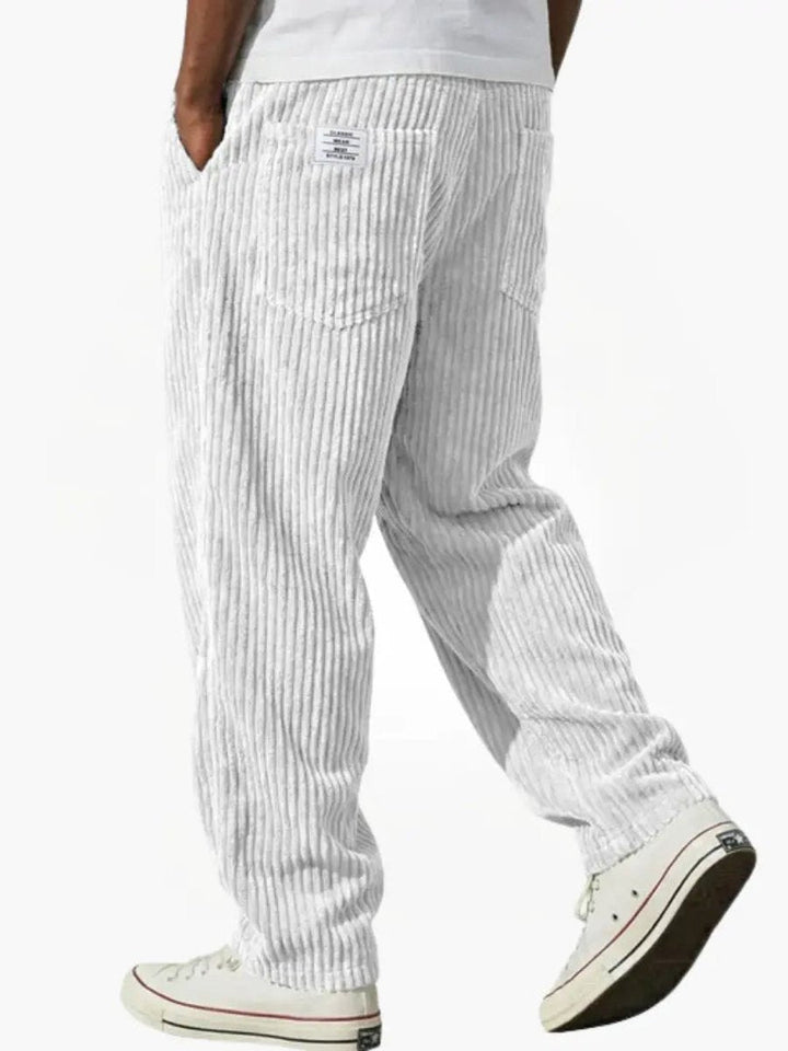 Men's casual corduroy pants, straight leg & relaxed fit, ideal for everyday style and comfort.