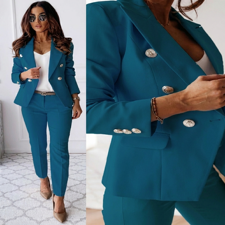 Women's professional two-piece suit set, ideal for business meetings, office, and formal wear.