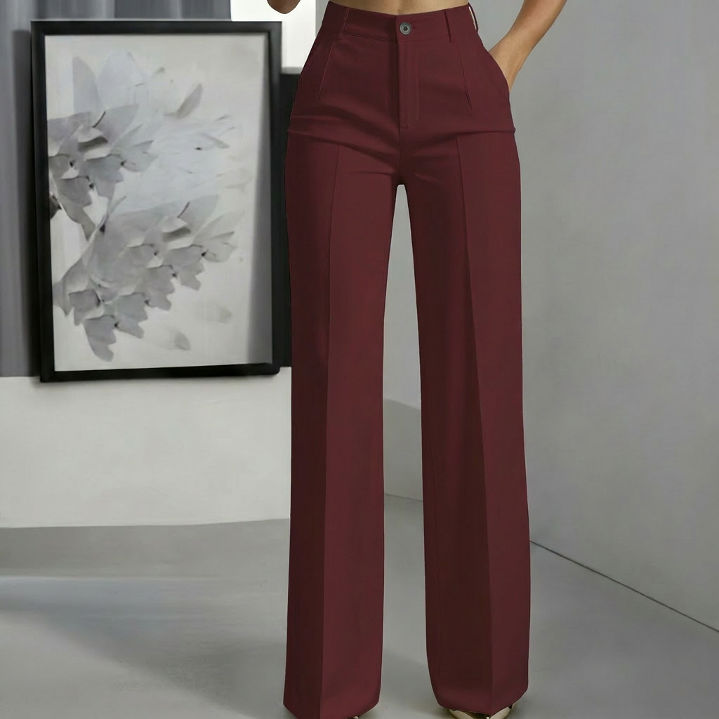 Comfortable women's minimalist pants; a chic, modern fit for any elegant casual occasion.