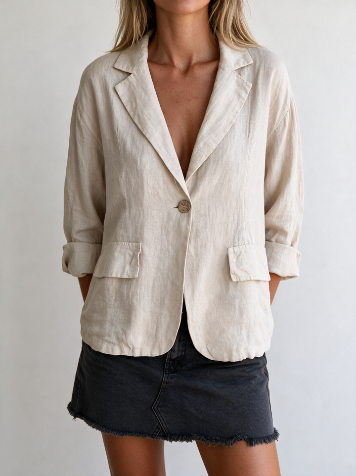 Women's minimalist jacket, a versatile and lightweight outerwear piece for modern style.