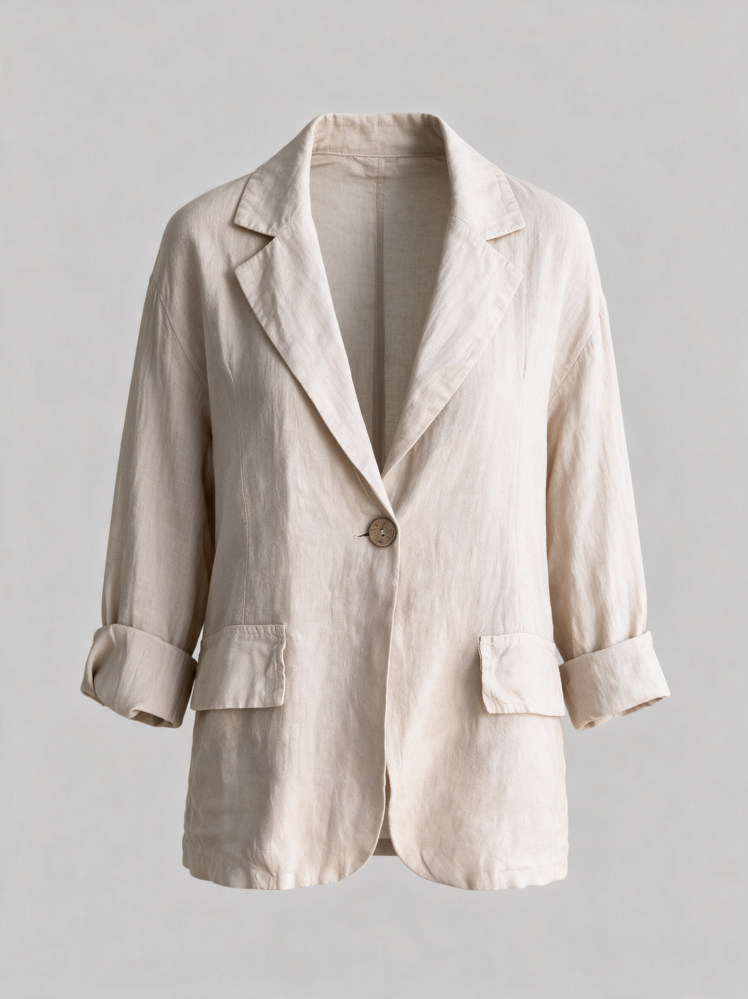 Sophisticated women's minimalist blazer, perfect for elegant all-season versatile apparel.