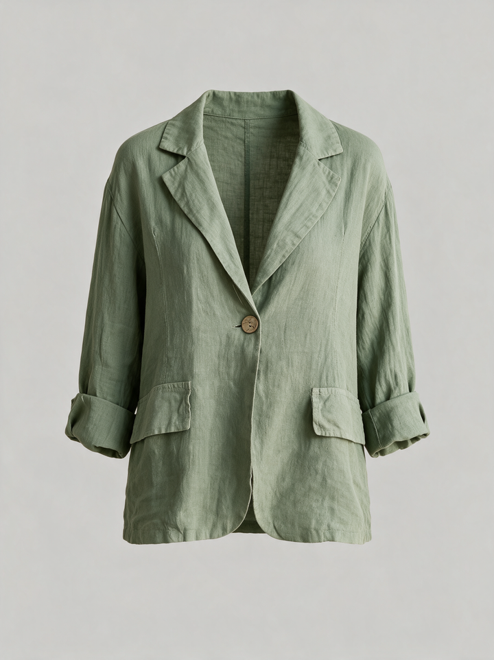 Elegant minimalist women's blazer, a classic lightweight jacket for versatile and chic apparel.