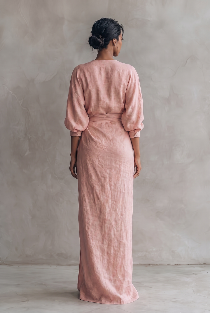 Stylish women's V-neck maxi dress. Versatile for casual outings, beach, or effortless daily fashion.