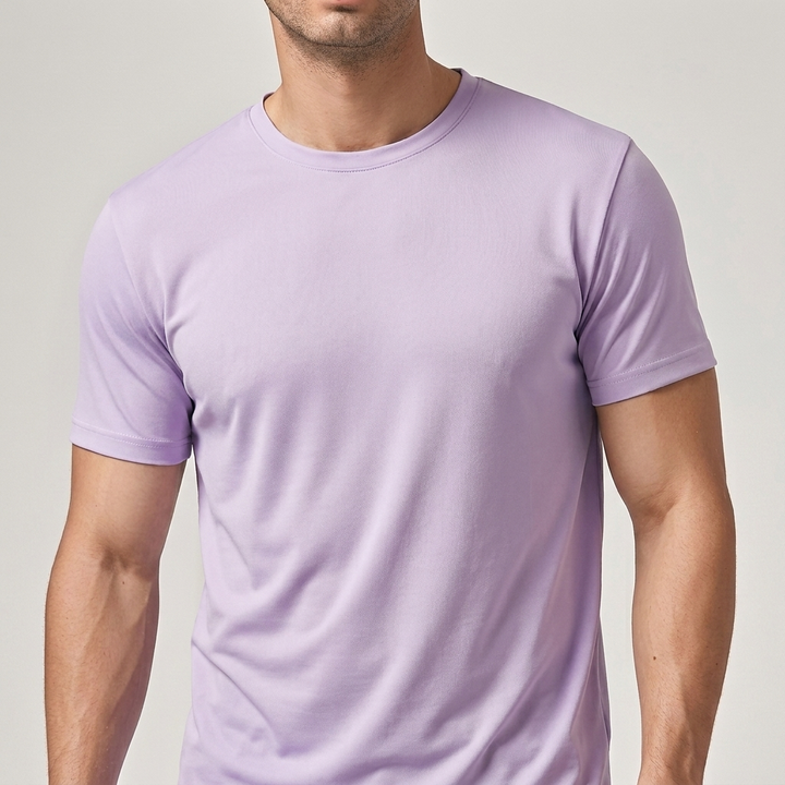 Men's basic everyday t-shirt, solid color, short sleeve & crew neck for comfort.