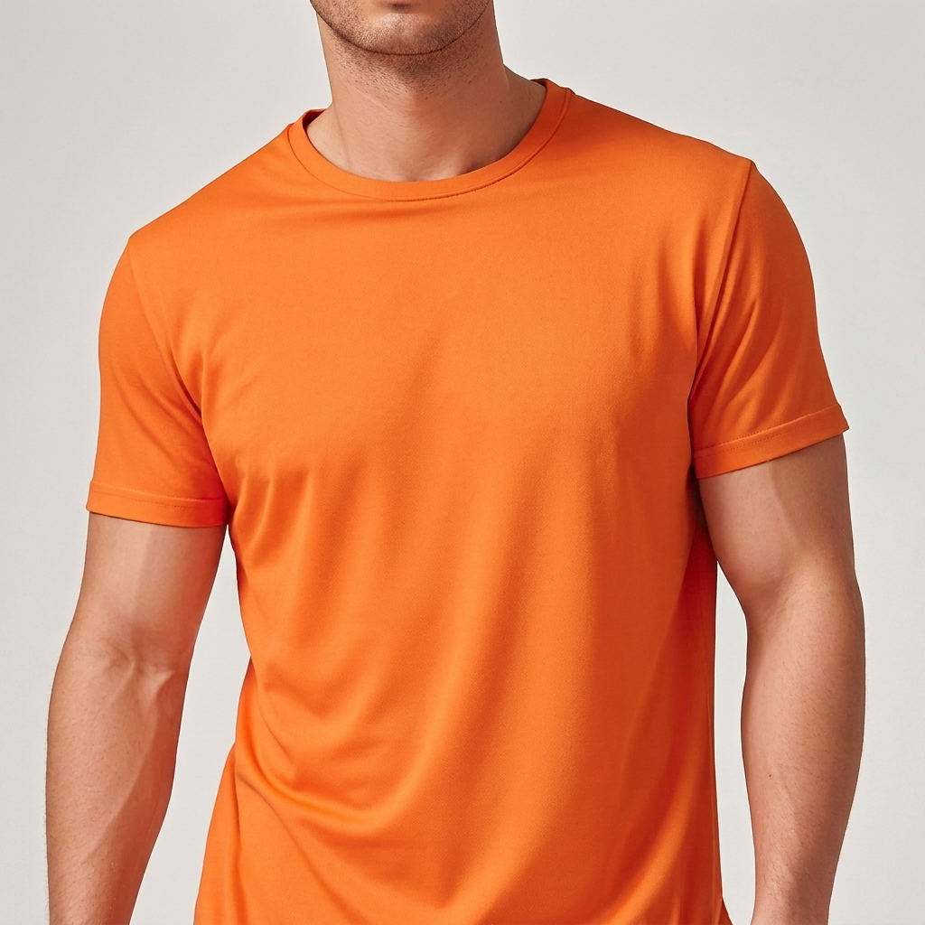 Simple men's solid crew neck t-shirt, short sleeve, ideal for layering or solo wear.