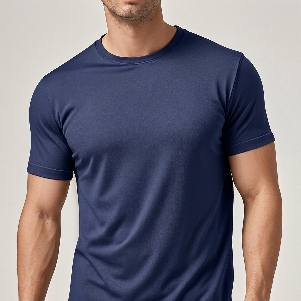 Stylish men's basic crew neck t-shirt, solid, short sleeve for casual fashion.