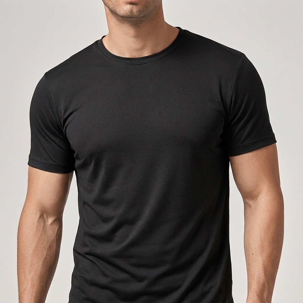 Men's comfortable short sleeve t-shirt, solid color, crew neck for daily wear.