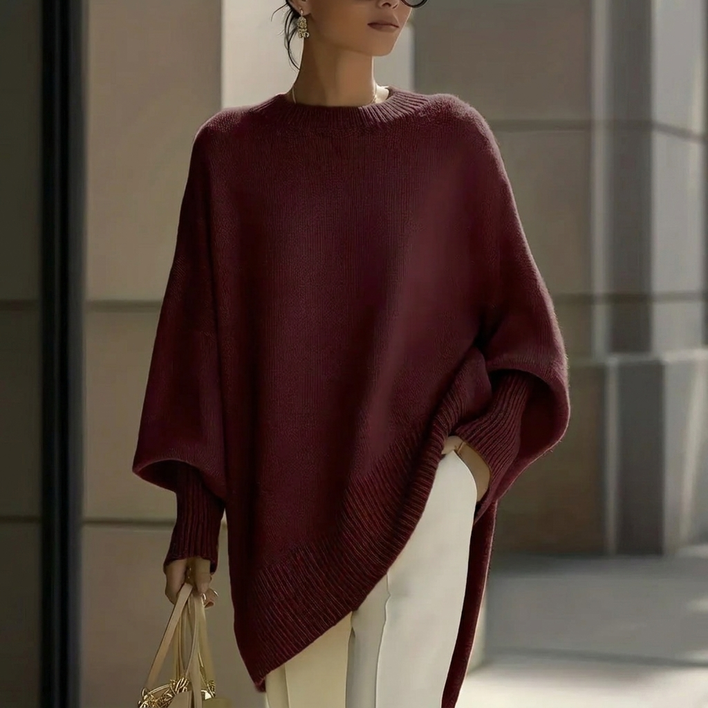Effortless women's cozy pullover sweater with a subtle texture. Ideal for casual fall & winter outfits.