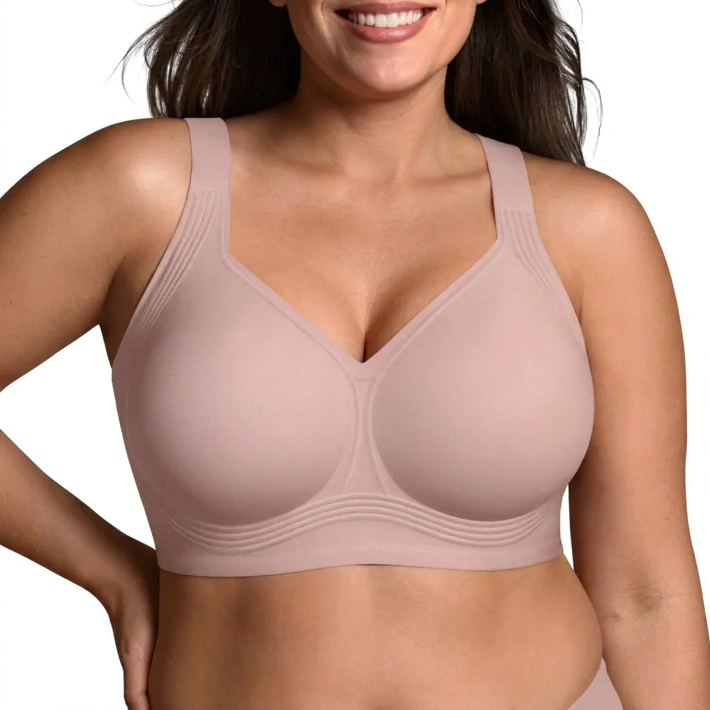 Women's comfort bra: wireless, full coverage, push-up design for everyday wear & essential support.