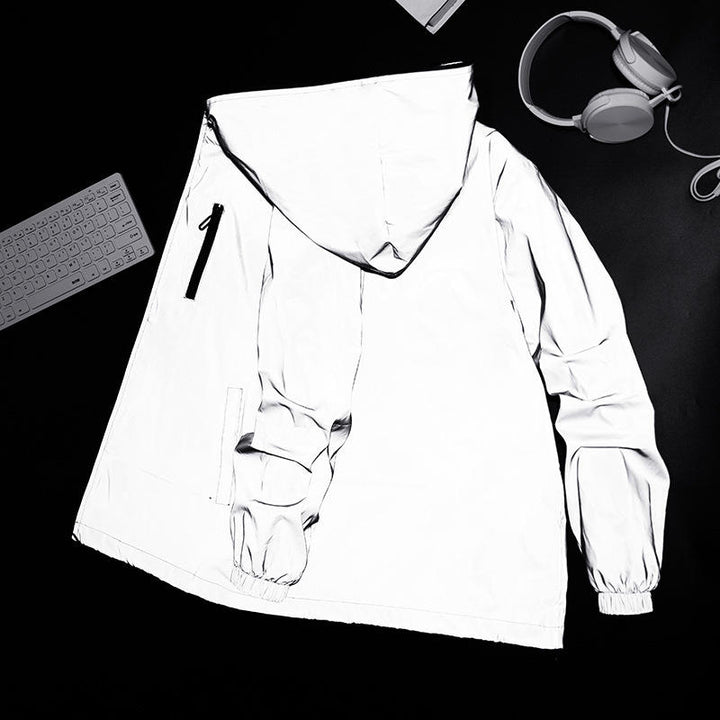 LumiSafe reflective waterproof cycling jacket for enhanced visibility and protection in wet conditions.