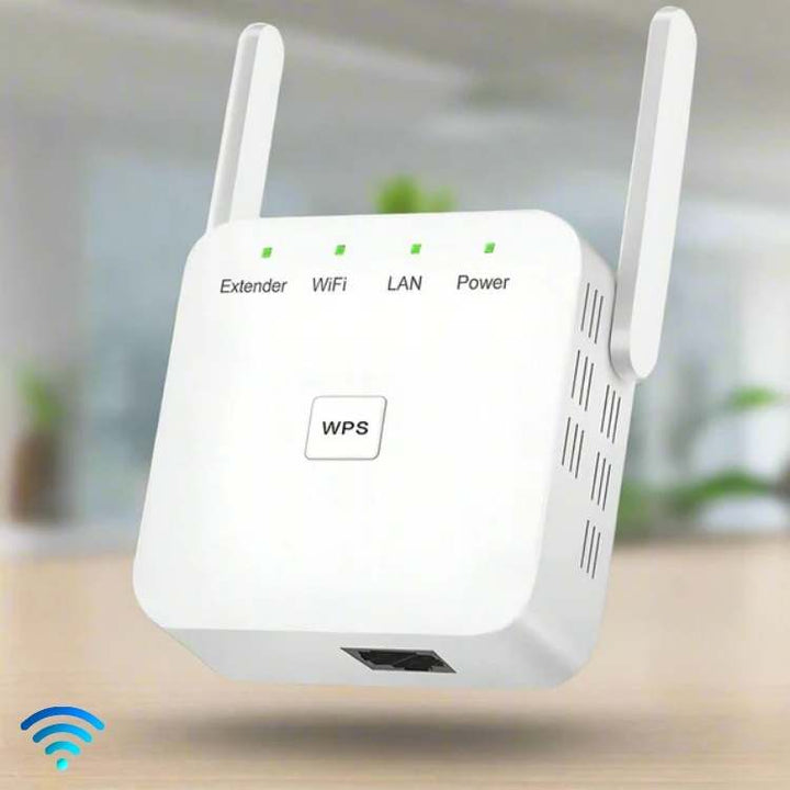 High-speed dual-band WiFi booster for seamless home connectivity, extending 5G internet speed with easy setup.