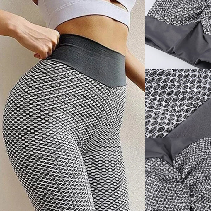 Durable women's high-waist scrunch leggings, ideal for yoga, gym & everyday activewear.