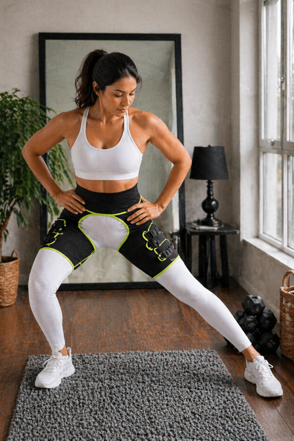 Versatile unisex hip & thigh support band, adjustable for comfort, stability & pain relief during any activity.