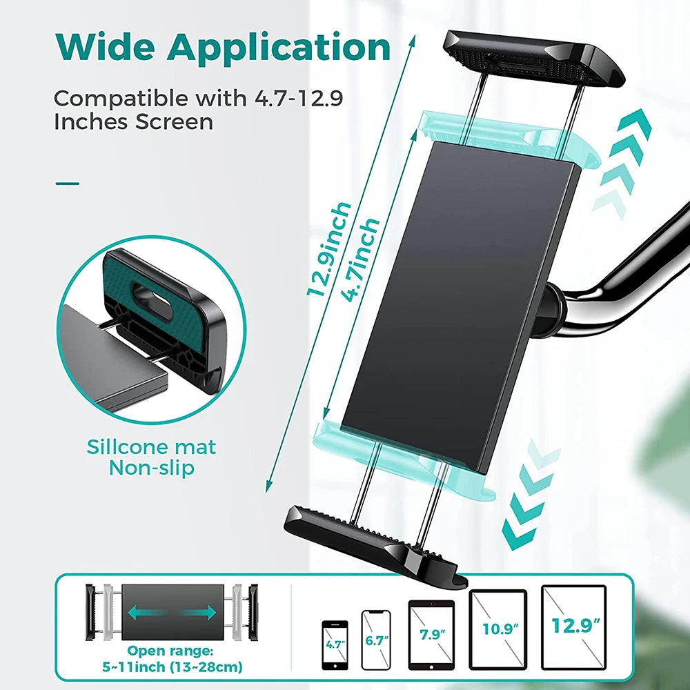 Gadget holder: universal clip stand for phone & tablet, providing stable, convenient hands-free use.