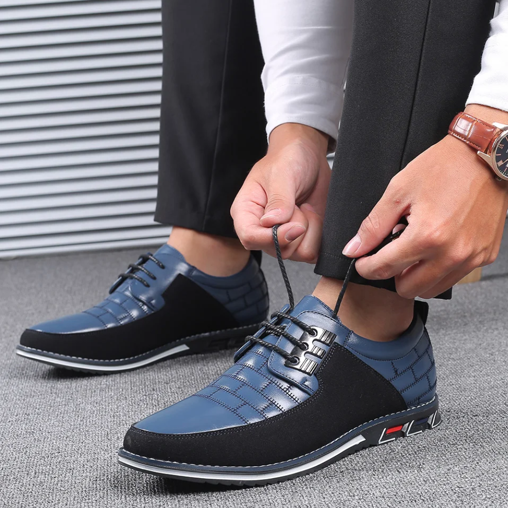 Versatile men's polished lace-up orthopedic shoes, perfect for walking & everyday wear.