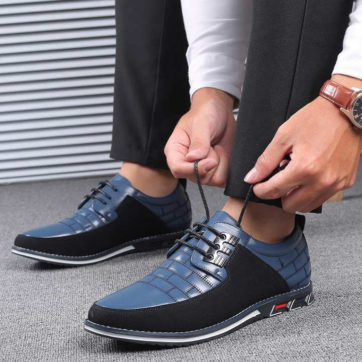 Versatile men's polished lace-up orthopedic shoes, perfect for walking & everyday wear.