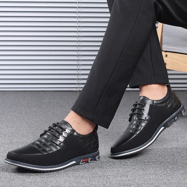 Experience all-day comfort with these polished men's orthopedic lace-up walking shoes.