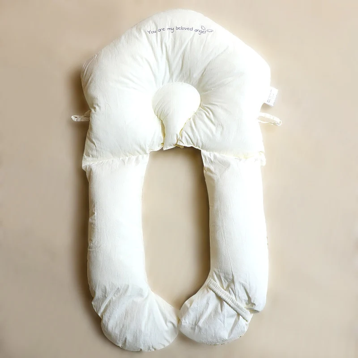 Ergonomic hypoallergenic infant support pillow for safe and comfortable baby sleep. A gentle newborn essential.