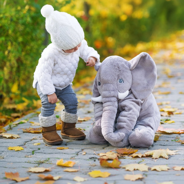 Cute elephant soft toy: a cozy cuddle cushion & perfect kids pillow for any nursery.