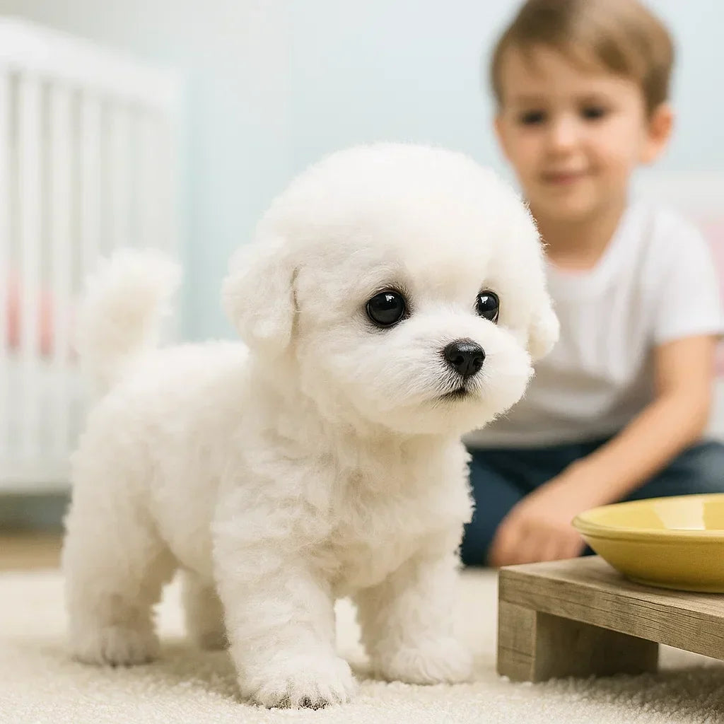 Unisex interactive robotic puppy dog toy, a cute electronic pet for kids, offering companionship & fun playtime.