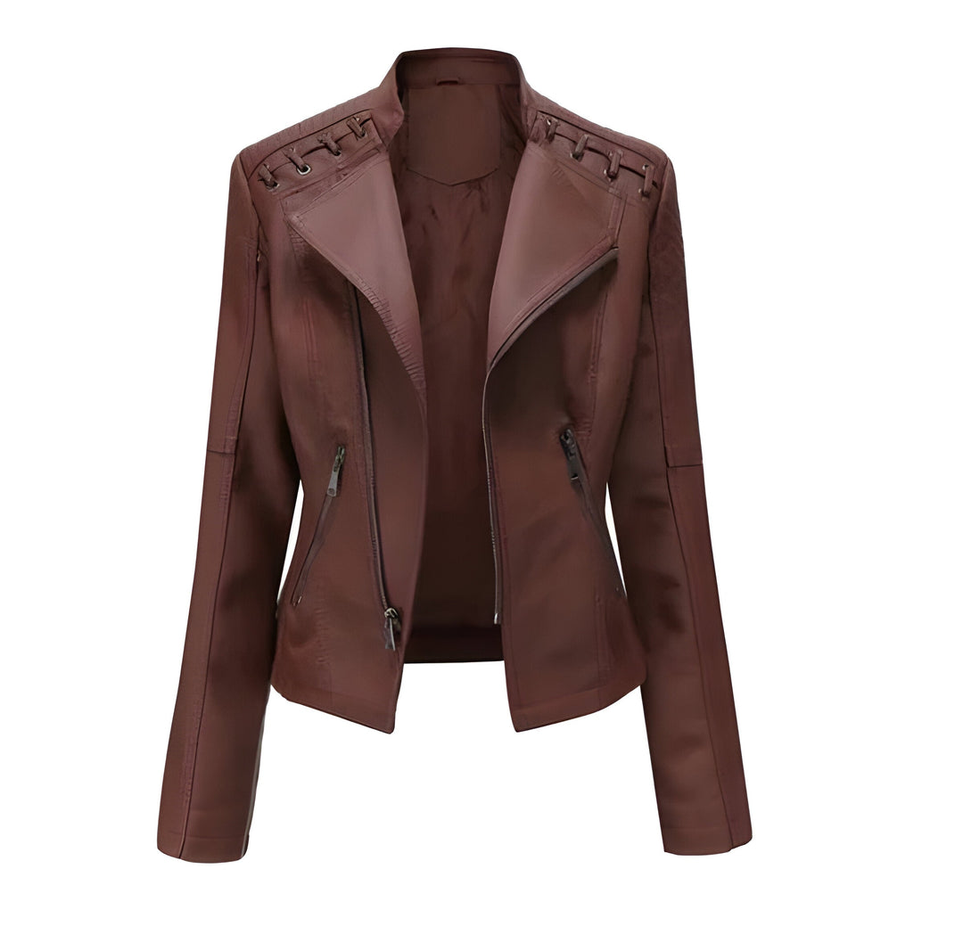 Women's elegant vintage office jacket, long sleeve, versatile for professional & casual wear.
