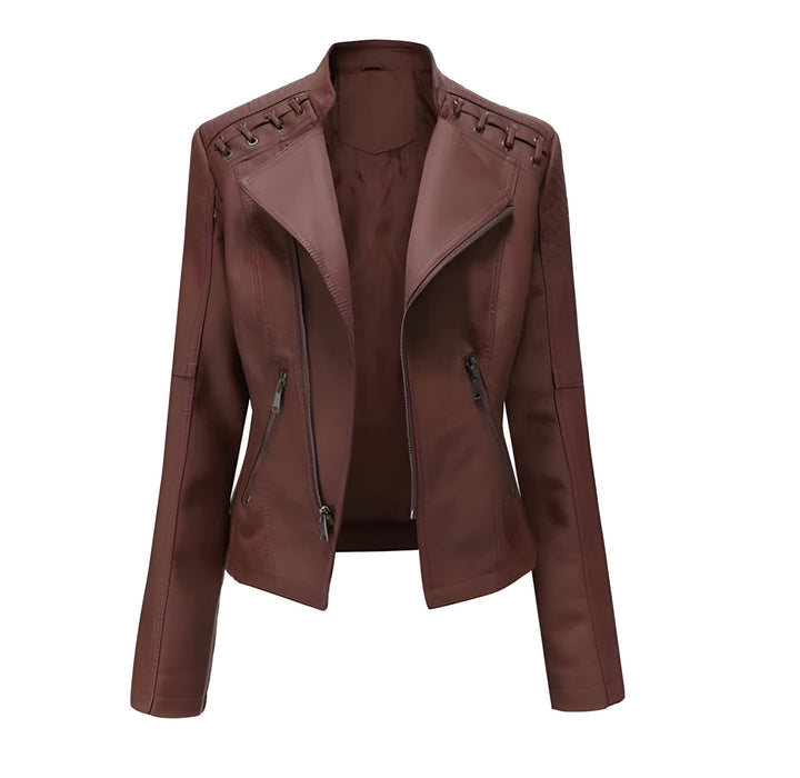 Women's elegant vintage office jacket, long sleeve, versatile for professional & casual wear.