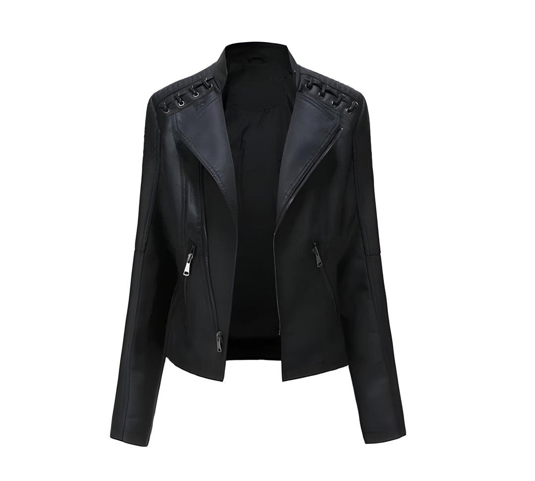 Stylish women's vintage fall jacket, long sleeve, solid color, ideal for office & casual chic outerwear.