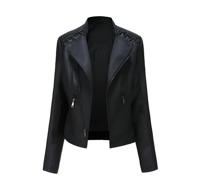 Stylish women's vintage fall jacket, long sleeve, solid color, ideal for office & casual chic outerwear.