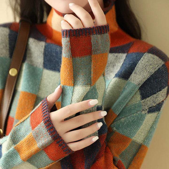 Ultra-cozy women's knit sweater, perfect for staying warm & stylish during fall & winter.