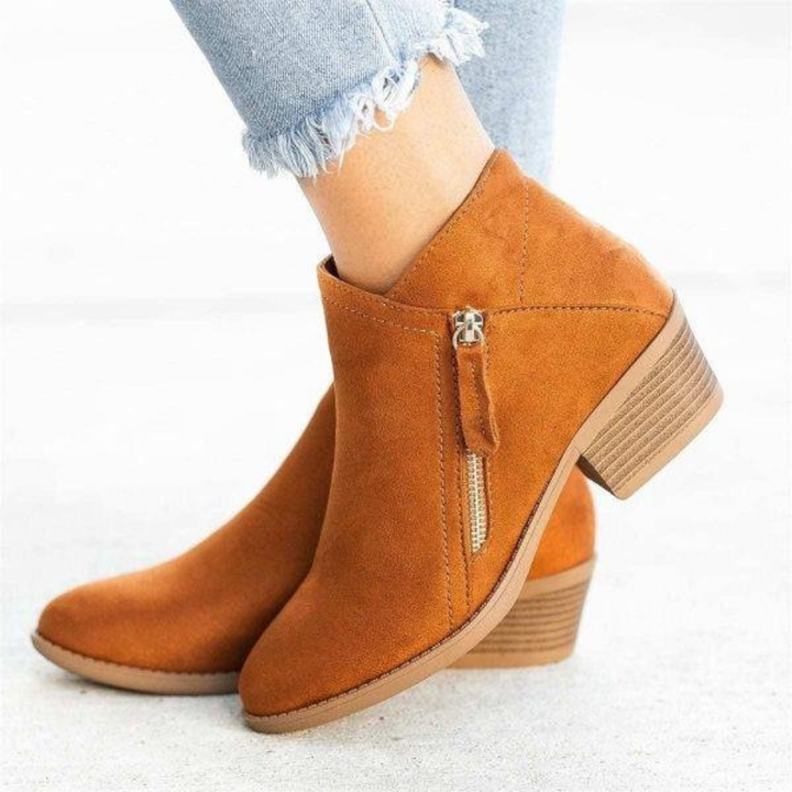 Women's comfortable orthopedic ankle boots in classic Chelsea style for elegant wear.