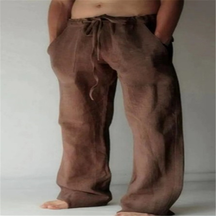 Travel-friendly men's wide leg relaxed fit pants, modern & comfortable for any trip.