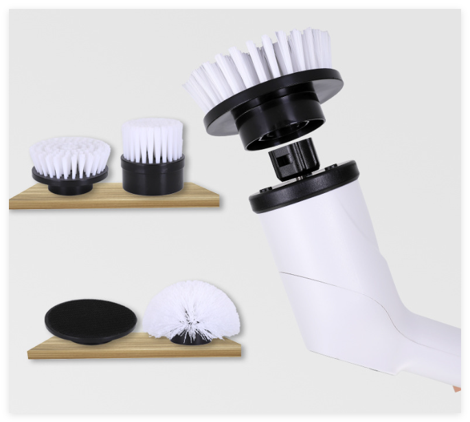 Waterproof cordless electric cleaning brush with multiple attachments for versatile deep cleaning of home surfaces.