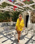 Women's V-Neck High Waist Mini Dress