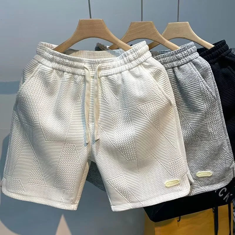 Cool & comfortable men's quick-dry herringbone summer shorts for active warm weather days.