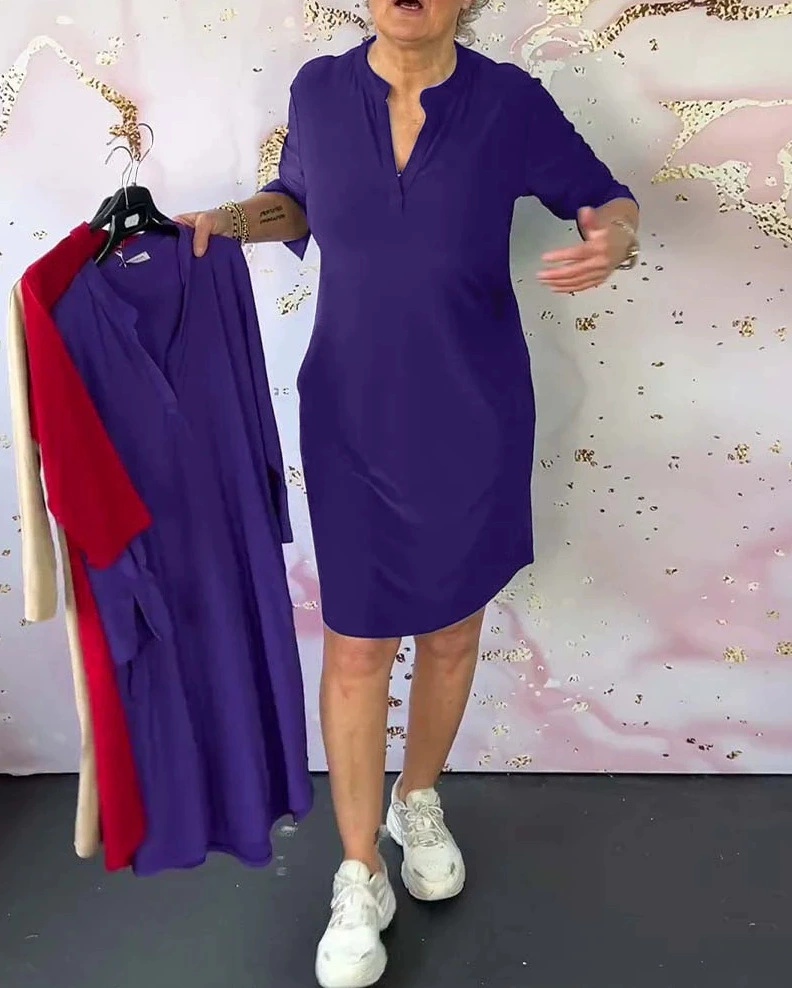Women's Elegant V-Neck Dress