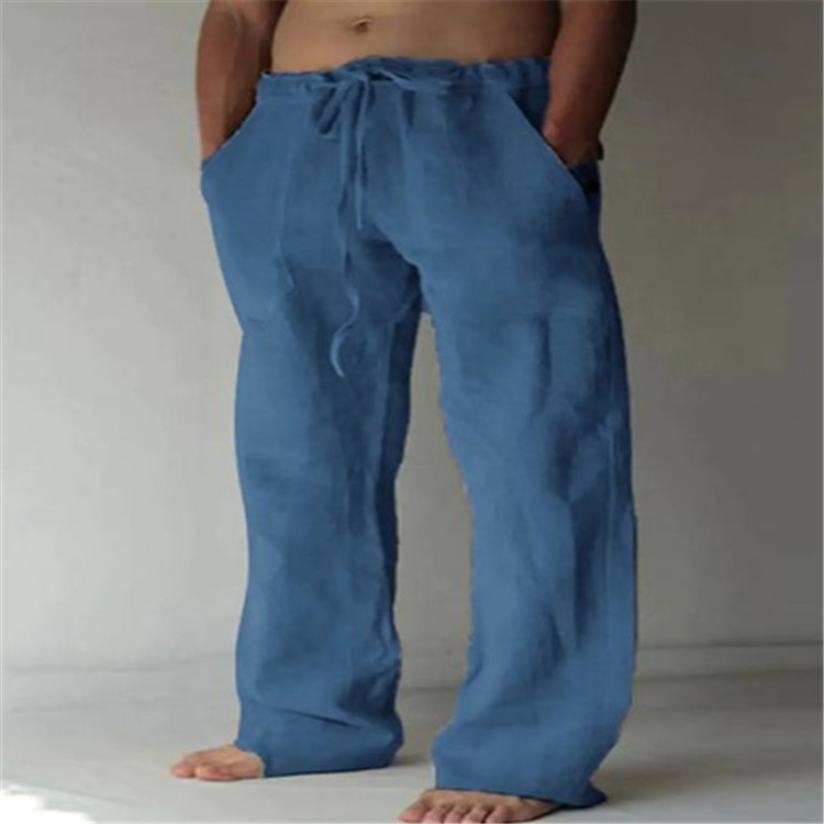 Stylish men's wide leg pants, relaxed fit, ideal for summer fashion & comfort.