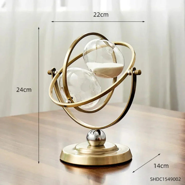 Decorative metal frame hourglass, a stylish sand timer for home or office, great gift idea.