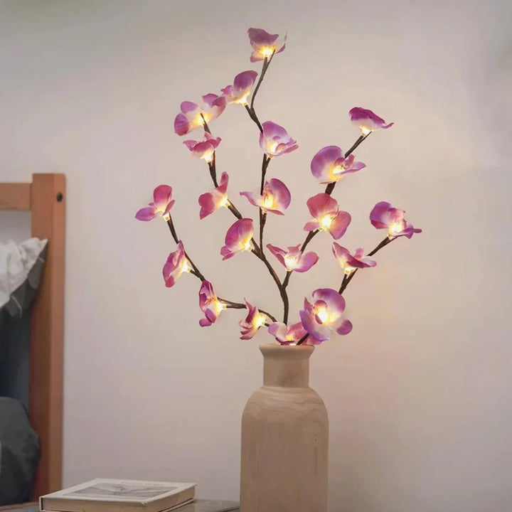 Ambient warm white LED flower branches, bringing a soft glow to your indoor living space.