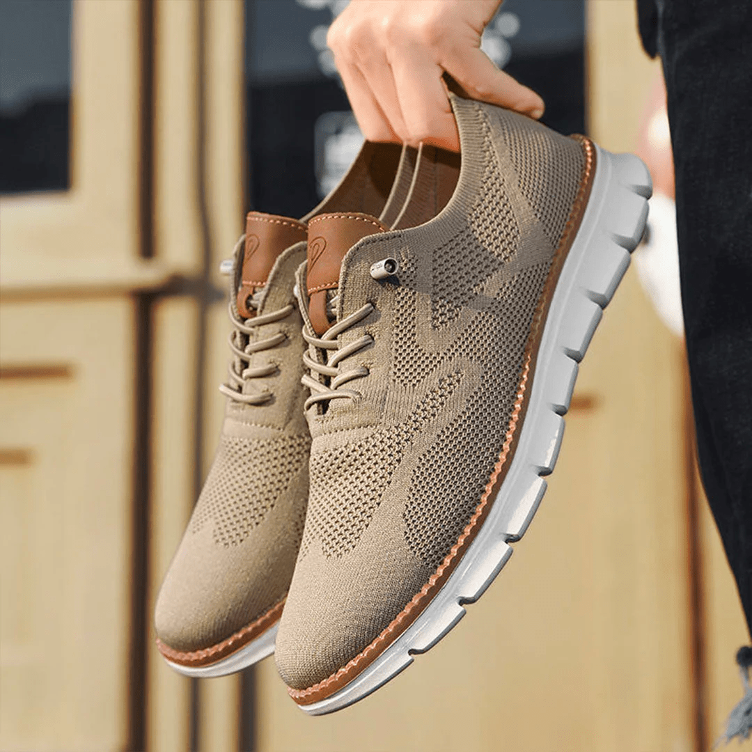 Men's lace-up orthopedic sneakers, breathable & cushioned for ultimate comfort.