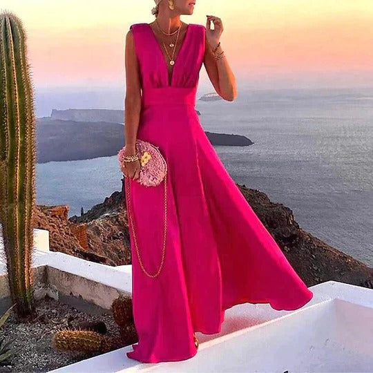 Women's V-Neck Maxi Dress