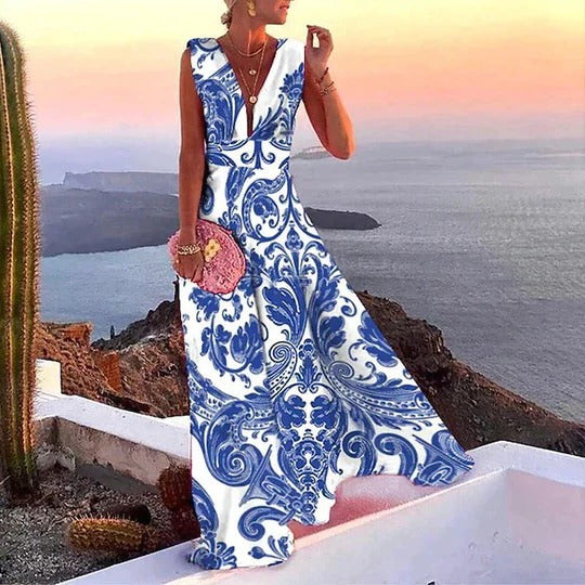 Women's V-Neck Maxi Dress
