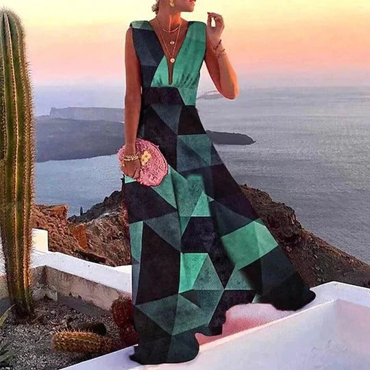 Women's V-Neck Maxi Dress