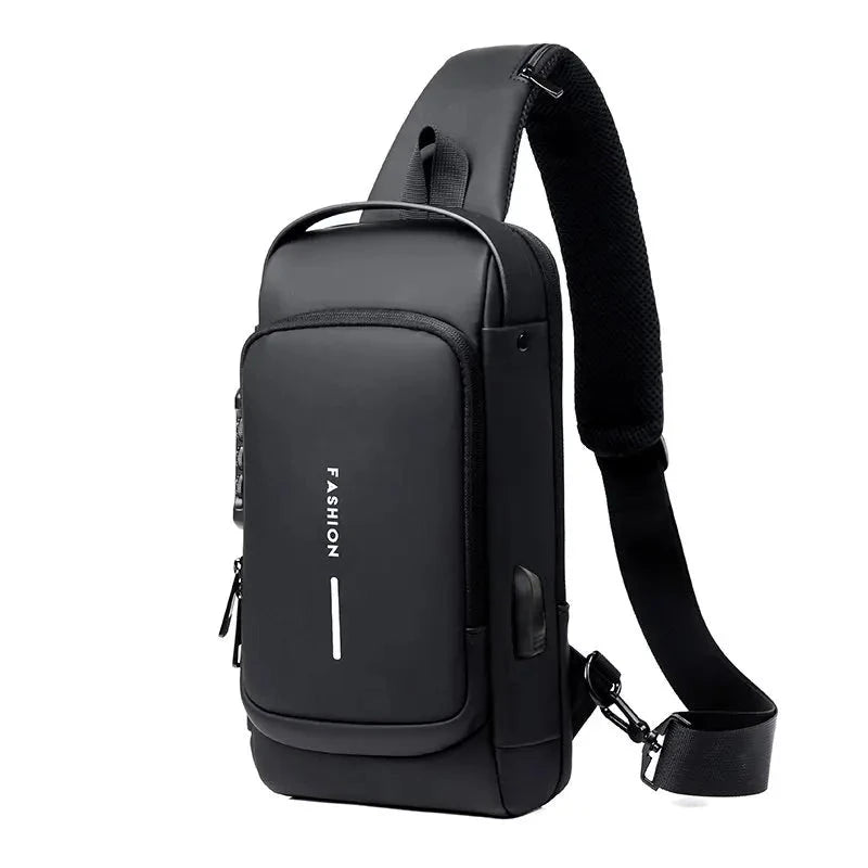 Unisex anti-theft chest bag for secure travel. Discreet fanny pack with pickpocket protection.