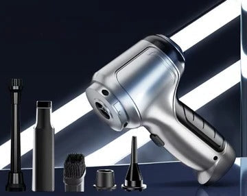 Rechargeable cordless vacuum cleaner. Powerful suction for efficient dust removal in car & home. Lightweight handheld design.