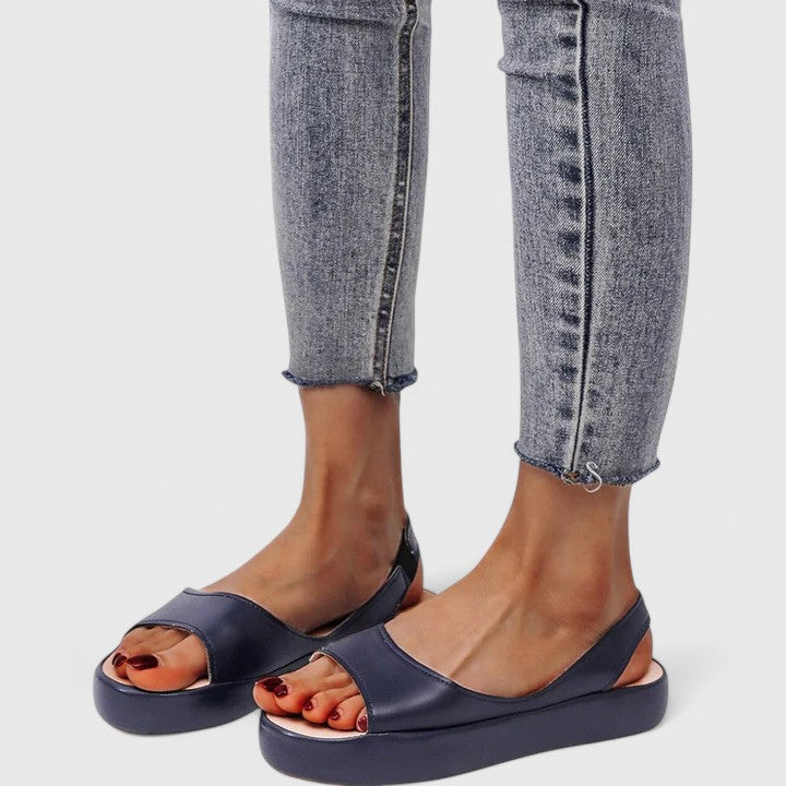 Women's Peep Toe Slingback Flatform Sandals