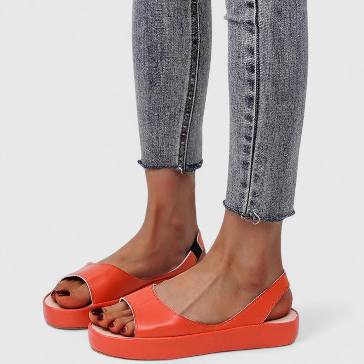 Women's Peep Toe Slingback Flatform Sandals