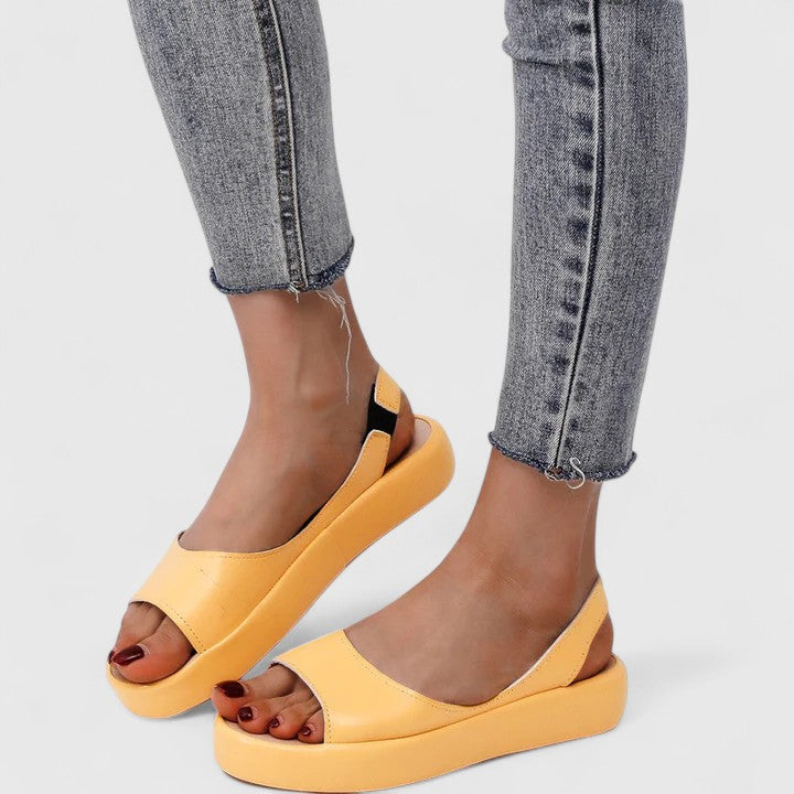 Women's Peep Toe Slingback Flatform Sandals