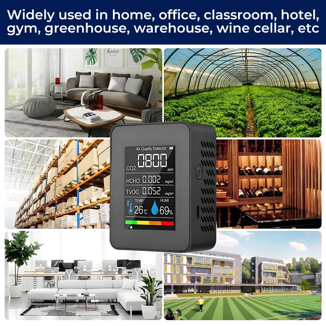Carbon dioxide detector providing crucial real-time safety alerts for indoor air protection.